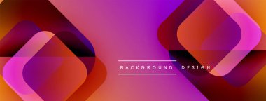 Soyut geometrik şekiller örtüşüyor, canlı pembe, mor, turuncu gradyanlar yaratıyor. Arkaplan, pankart ve sunumlar için modern tasarım ögesi.