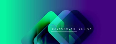 Soyut eğimli arkaplan özellikleri üst üste binen şekiller, canlı deniz mavisi ve mor geçiş. Metin arka plan tasarımı okur. Modern, dinamik kompozisyon.