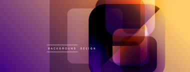 Soyut geometrik katmanlar canlı bir değişim etkisi yaratır. Mor, turuncu renkler tasarımda baskın, modern estetik..