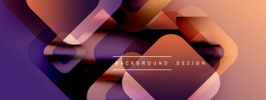 Soyut gradyanlar akıcı şekiller oluşturur. Mor, turuncu renkler harmanlanarak dinamik görsel doku oluşturur. Minimalist metin tasarım ögelerini örtüyor.