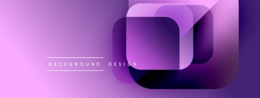 Soyut mor tasarım katmanlı kareler, gradyanlar içerir. Minimalist metin arka plan tasarımı okur. Modern, canlı görsel kompozisyon.