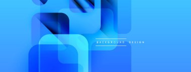 Soyut mavi şekiller dinamik bileşim oluşturur. Modern tasarım elementleri teknoloji, yenilik, akıcılık öneriyor. Parlak gradyanlar görsel cazibeyi artırır.