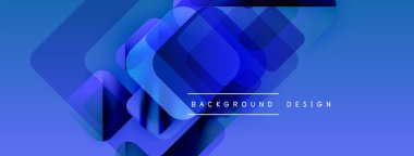 Soyut mavi geometrik şekiller dinamik görsel efekt oluşturur. Renkler derinlik sağlar, modern estetik. Arkaplan tasarımı ögesi.