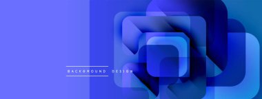 Soyut mavi gradyanlar katmanlı kareler oluşturur. Modern tasarım elementleri dinamik görsel doku oluşturur. Minimalist estetik dijital arkaplanlara uyuyor.