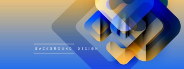 Soyut geometrik şekiller örtüşür, dinamik görsel efekt yaratır. Gradyan renkler düzgün bir şekilde harmanlanarak modern estetik sunuyor. Metin arkaplan tasarımı okur.