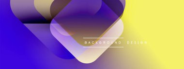 Soyut gradyan şekiller çakışıyor. Sarı, mor renkler düzgün bir şekilde harmanlanır. Metin, arkaplan tasarımının merkezde konumlandığını okuyor. Modern görsel kompozisyon.