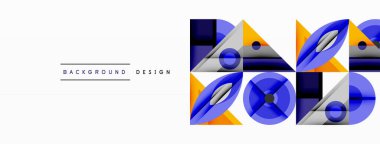 Soyut geometrik şekiller, mavi, turuncu, gri. Modern tasarım elementleri dinamik görsel kompozisyon oluşturur. Temiz çizgiler, basit formlar..