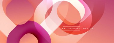 Soyut şekiller örtüşür, yumuşak eğimler yaratır. Pembe, şeftali, mor renkler tasarımda baskın. Modern, akışkan estetik. Mevcut en küçük metin.