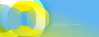 Soyut tasarım özellikleri üst üste binen daireler, canlı renkler, eğimli arkaplan. Modern estetik, temiz çizgiler, basit kompozisyon.