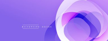 Mor soyut arka plan. Üst üste binen daireler dinamik görsel efekt yaratır. Sancaklar ve sunumlar için modern tasarım uygun.