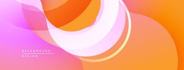 Soyut akış şekilleri, canlı pembeler, portakallar pürüzsüz bir arkaplan oluşturur. Modern tasarım ögesi.