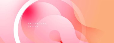 Soyut sıvı şekiller, yumuşak pembeler, portakallar modern arka plan oluşturur. Gradyan akış, dinamik bileşim, mevcut zarif tasarım elementleri.