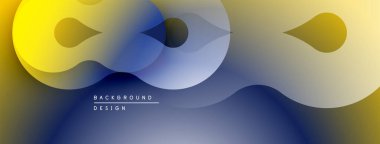 Soyut sıvı şekiller, canlı renkler, modern tasarım. Gradyan arka plan dinamik görsel efekt yaratır. Düz eğriler, çakışan biçimler.