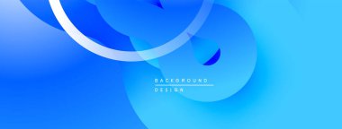 Soyut mavi arkaplan. Pürüzsüz akış şekilleri dinamik görsel efektler yaratır. Dereceli gölgeler derinlik sunar, modern estetik.