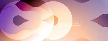 Soyut sıvı şekilleri, gradyanlar, sıcak renkler kompozisyona hakim. Arkaplan ve sunumlar için modern tasarım ögesi.