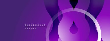 Soyut mor tasarım. Üst üste binen daireler, şekiller dinamik görsel efektler yaratır. Sunumlar için modern arkaplan uygun.