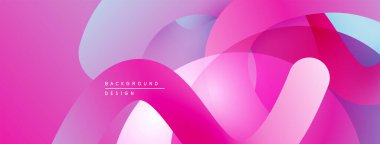 Soyut pembe arka plan. Üst üste binen şekiller dinamik görsel efekt yaratır. Gradyan renkler modern estetik sağlar.
