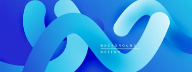 Soyut mavi dalgalar akıcı ve dinamik bir zemin oluşturur. Yumuşak eğimler hareketi, derinliği gösterir. Modern tasarım ögesi.