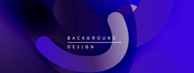 Soyut katmanlar dinamik mavi gradyan oluşturur. Modern tasarım elementleri derinlik, hareket, görsel cazibe öneriyor. Minimalist metin örtüsü mevcut.