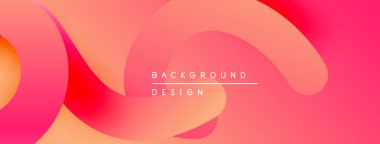 Soyut sıvı şekiller, sıcak renk paleti. Gradyan arka plan modern tasarım yaratır. Minimalist estetik, dijital projeler için uygun.