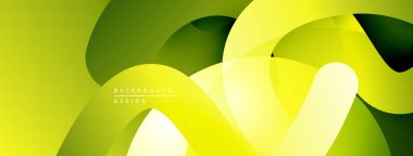 Soyut sarı, yeşil katmanlar modern arkaplan oluşturur. Pürüzsüz şekiller örtüşür, dinamik görsel efekt oluşturur. Minimalist tasarım.