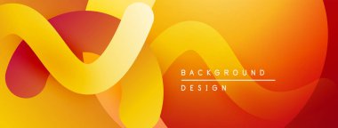 Soyut sıvı şekiller, sıcak renk paleti. Dinamik kompozisyon, modern tasarım elementleri. Yumuşak gradyanlar görsel ilgi yaratır.