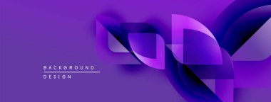 Soyut mor katmanlar modern arkaplan oluşturur. Pürüzsüz şekiller örtüşür, dinamik görsel efekt oluşturur. Tasarım fütüristik, zarif hissettiriyor..