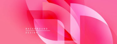 Soyut pembe arka plan tasarımı. Üst üste binen şekiller dinamik görsel efekt yaratır. Modern, pürüzsüz gradyanlar zarif kompozisyon sunar.