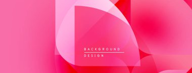 Soyut pembe arka plan. Üst üste binen şekiller modern tasarım yaratır. Renkler görsel ilgi, pürüzsüz geçişler sağlar.