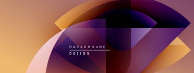 Soyut geometrik şekiller örtüşüyor, canlı renk eğimleri yaratıyor. Metin arka plan tasarımı okur. Minimalist kompozisyon, modern estetik.