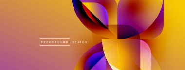 Soyut çiçek tasarımı. Sıcak renkler mor, turuncu ve sarı renkleri harmanlıyor. Modern, dinamik kompozisyon görsel ilgi yaratıyor.