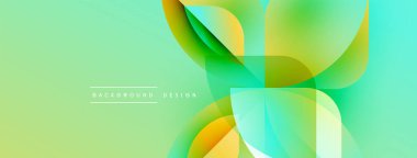 Soyut sıvı şekilleri örtüşür, parlak yeşil ve sarı renkler yaratır. Arkaplan ve sunumlar için modern tasarım ögesi.