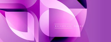 Soyut geometrik şekiller örtüşüyor, canlı mor gradyanlar yaratıyor. Modern tasarım elementleri dijital sanat, arkaplan dokusu.