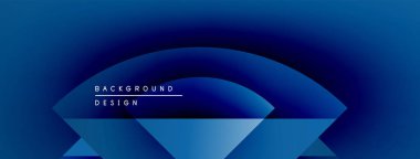 Soyut mavi eğimli arkaplan. Merkezi şekil parlayan portala ya da kemere benziyor. Metin arka plan tasarımı okur. Minimalist, modern estetik.