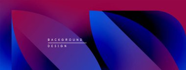 Soyut sıvı şekilleri canlı mor, mavi renkleri harmanlar. Modern tasarım merkezi uzay içinde metin arkaplan tasarımı içerir. Minimalist estetik.