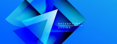 Soyut mavi tasarım geometrik şekiller, üçgenler, gradyanlar içerir. Dijital projeler ve sunumlar için modern arkaplan uygun.