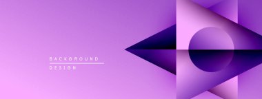 Soyut mor tasarım. Geometrik şekiller, dinamik görsel efekt oluşturur. Dereceli gölgeler derinlik ekler, modern estetik.