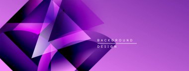 Soyut mor tasarım geometrik şekiller, gradyanlar, dinamik bileşimler içerir. Çeşitli projeler için modern arkaplan.