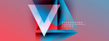 Soyut geometrik tasarım. Canlı renkler harmanlanarak, dinamik görsel efekt yaratır. V harfi kompozisyona hakim, modern estetik..