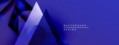 Soyut geometrik şekiller, mavi gradyanlar, modern tasarım. Minimalist kompozisyon dinamik görsel efekt yaratır. Pankartlar ve sunumlar için uygun arkaplan.