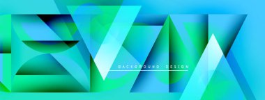 Soyut geometrik tasarım. Canlı turkuaz, yeşil gradyanlar dinamik görsel doku oluşturur. Dijital projeler için modern arkaplan.