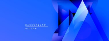Soyut mavi tasarım, üst üste binen geometrik şekiller. Modern tarz, arka planlar, afişler, sunumlar için uygun. Canlı renk şeması.