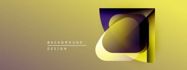 Soyut geometrik tasarım. Sarı, mor renkler katmanlı kare etkisi yaratır. Sunumlar ve grafikler için modern arkaplan uygun.