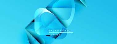 Soyut mavi tasarım akışkan şekiller, kıvrımlar içerir. Metin ögesi ve canlı renk şeması ile modern arkaplan.