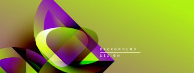 Soyut canlı katmanlar dinamik görsel efekt yaratır. Pürüzsüz gradyanlar mor, yeşil ve sarı renkleri harmanlarlar. Modern tasarım ögesi.