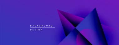 Soyut geometrik şekiller örtüşerek canlı mor gradyan etkisi yaratır. Sancaklar ve arka planlar için modern tasarım uygun.