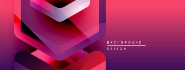 Soyut geometrik şekiller canlı pembeler ve morları harmanlıyor. Modern tasarım dinamik görsel deneyim yaratır. Metin arkaplan tasarımı okur.
