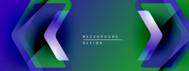 Soyut arkaplan özellikleri katmanlı şekiller, canlı renkler. Gradyan geçişler dinamik görsel efekt yaratır. Metin arkaplan tasarımı okur.