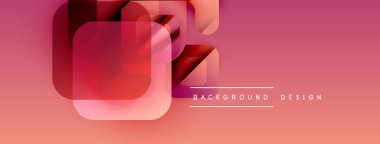 Soyut geometrik şekiller örtüşüyor, canlı pembe, kırmızı bir eğim yaratıyor. Arkaplan ve sunumlar için modern tasarım ögesi.