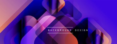 Soyut sıvı şekilleri örtüşür, canlı mor, pembe ve mavi renkler yaratır. Arkaplan ve sunumlar için modern tasarım ögesi.